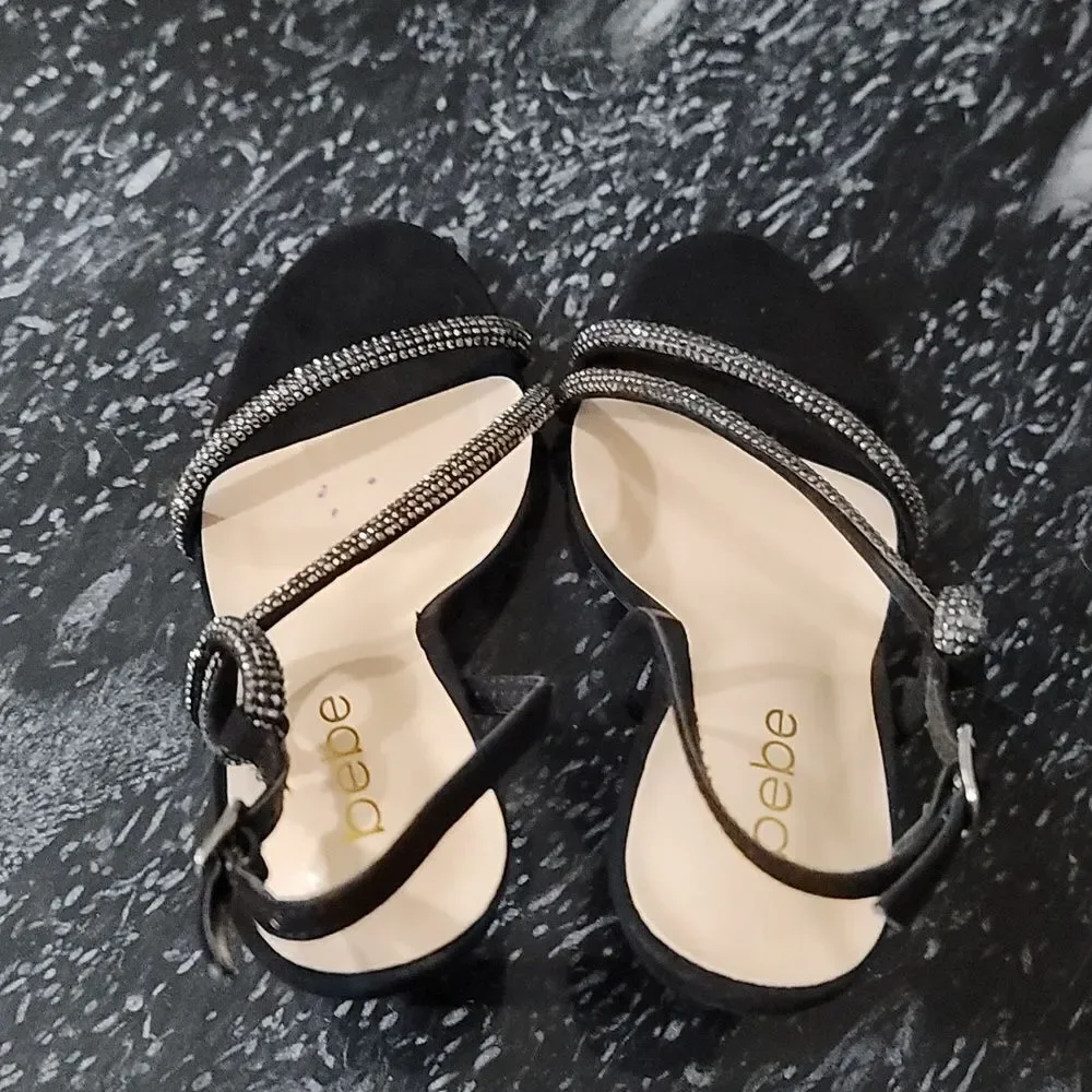 BRAND NEW BEBE STRAPPY HIGH HEEL STILETTOS RHINESTONES STRAP SANDAL